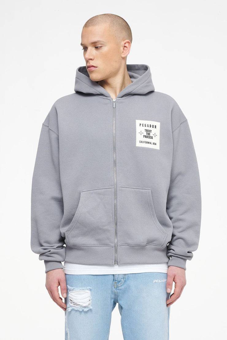 Pegador Salal Oversized Sweat Jacket Vintage Washed Dusk Grey Black Friday