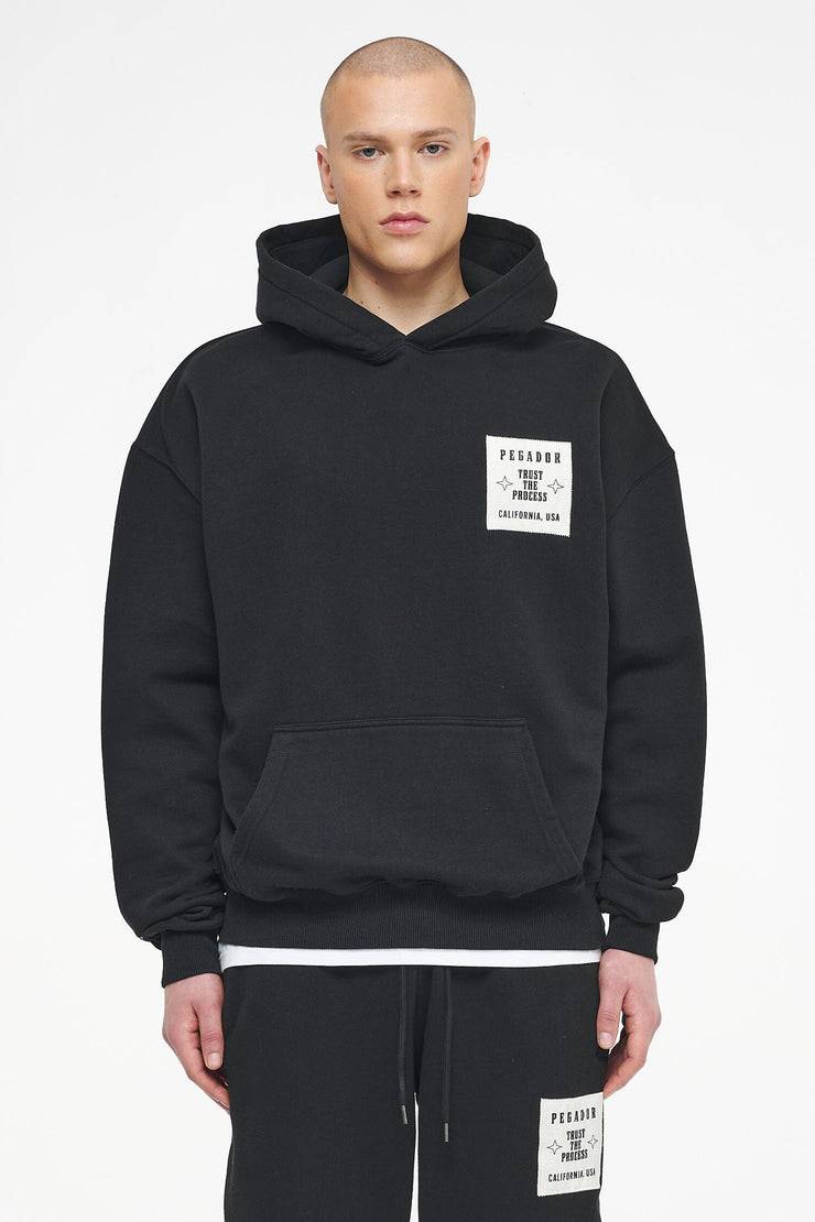 Pegador Salal Oversized Hoodie Vintage Washed Black Ink Weihnachtsangebot