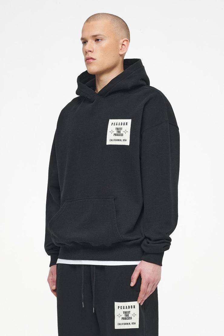 Pegador Salal Oversized Hoodie Vintage Washed Black Ink Weihnachtsangebot