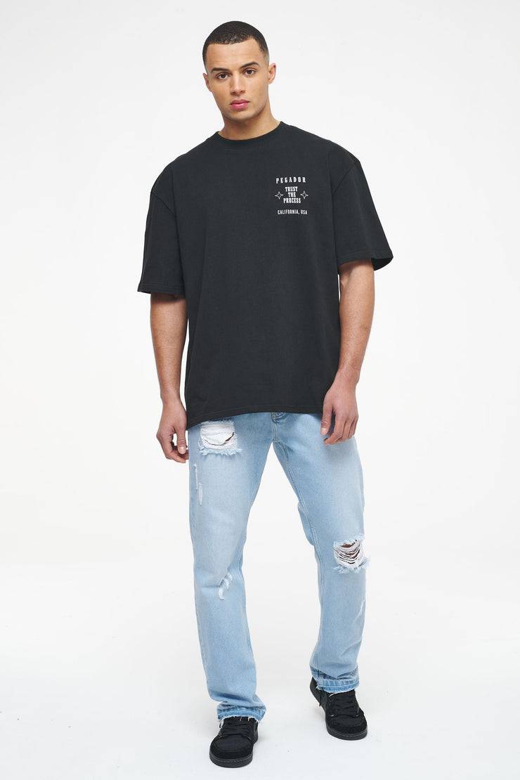 Pegador Salal Oversized Tee Vintage Washed Black Ink Vatertagsangebot