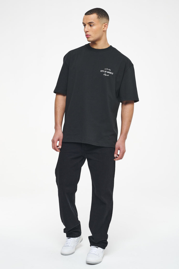 Pegador Wallace Oversized Tee Vintage Washed Black Ink Lagerräumung