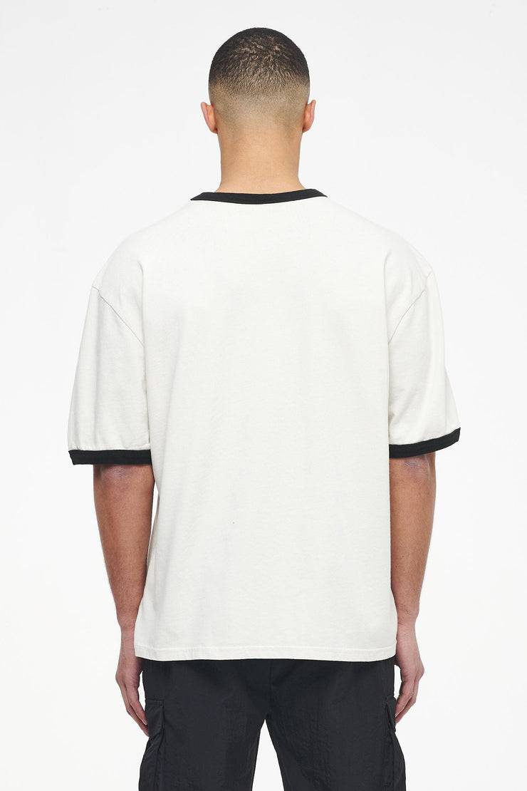 Pegador Trounce Oversized Ringer Tee Vintage Washed Angels Cream Black Ink Top Angebot