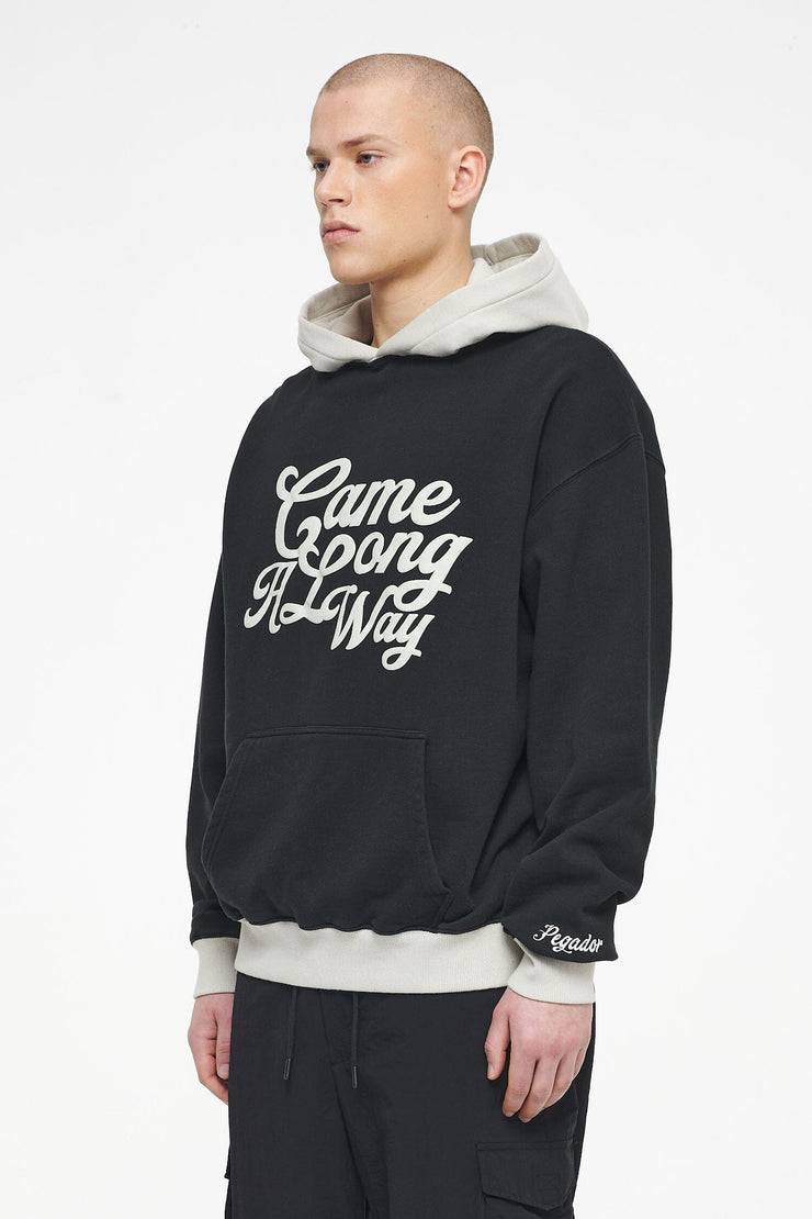 Pegador Trounce Oversized Hoodie Vintage Washed Black Ink Angels Cream Neueste Mode