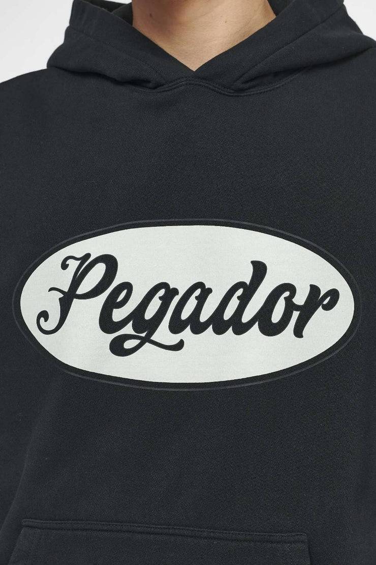 Pegador West Oversized Hoodie Vintage Washed Black Ink White Große Rabatte