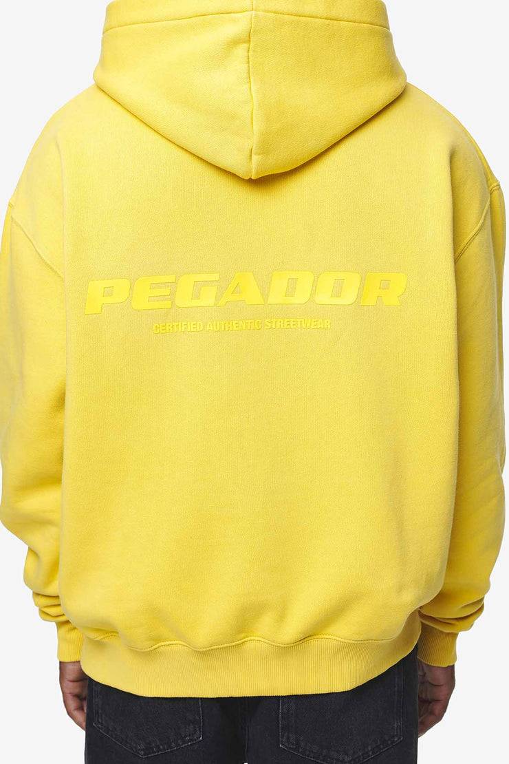 Pegador Colne Logo Oversized Hoodie Vintage Washed Solar Yellow Gum Kauf eins, bekomm eins gratis
