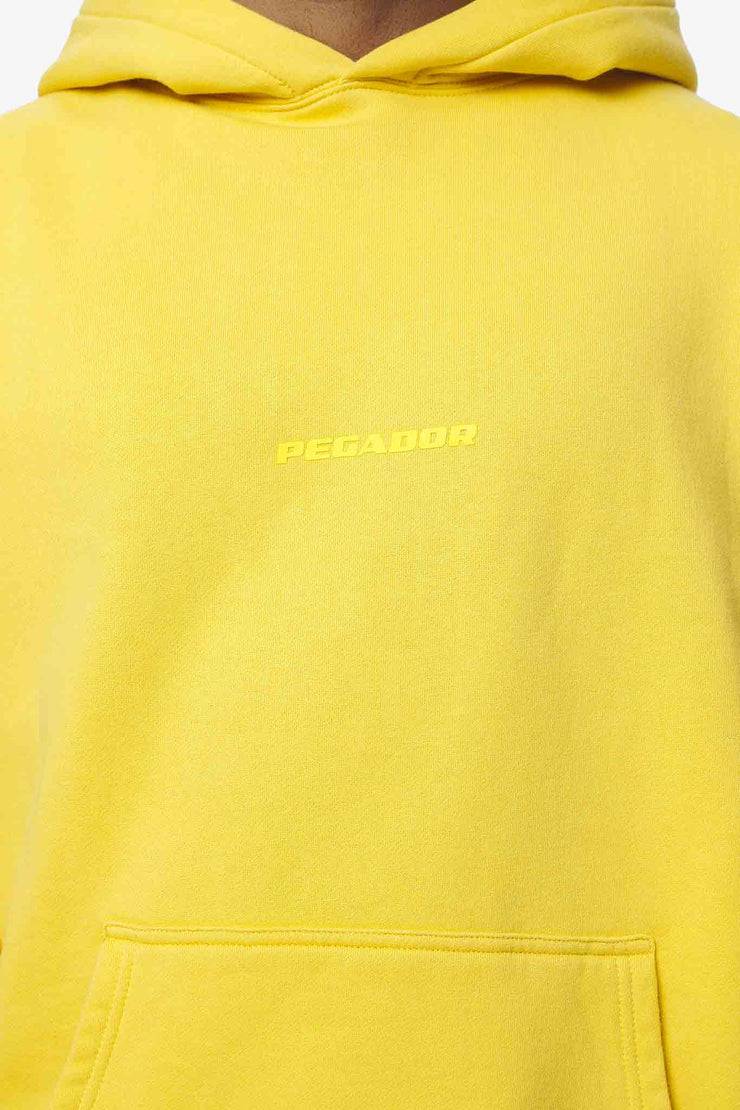 Pegador Colne Logo Oversized Hoodie Vintage Washed Solar Yellow Gum Kauf eins, bekomm eins gratis