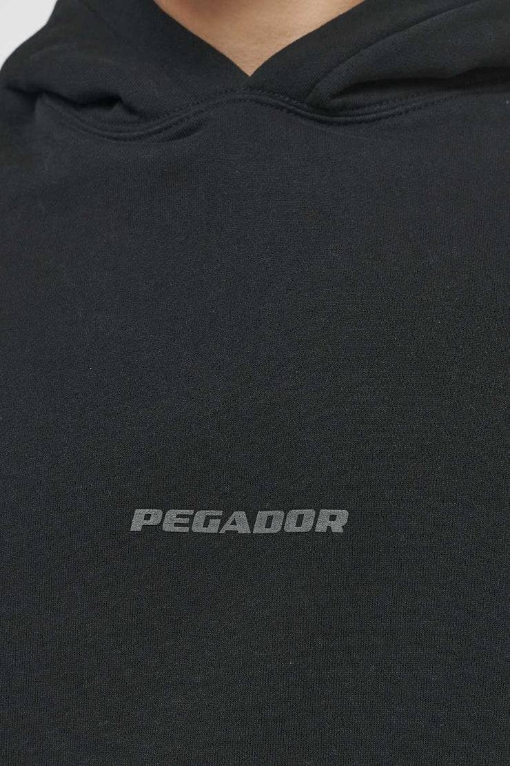 Pegador Colne Logo Oversized Hoodie Vintage Washed Black Ink Gum Tägliche Deals
