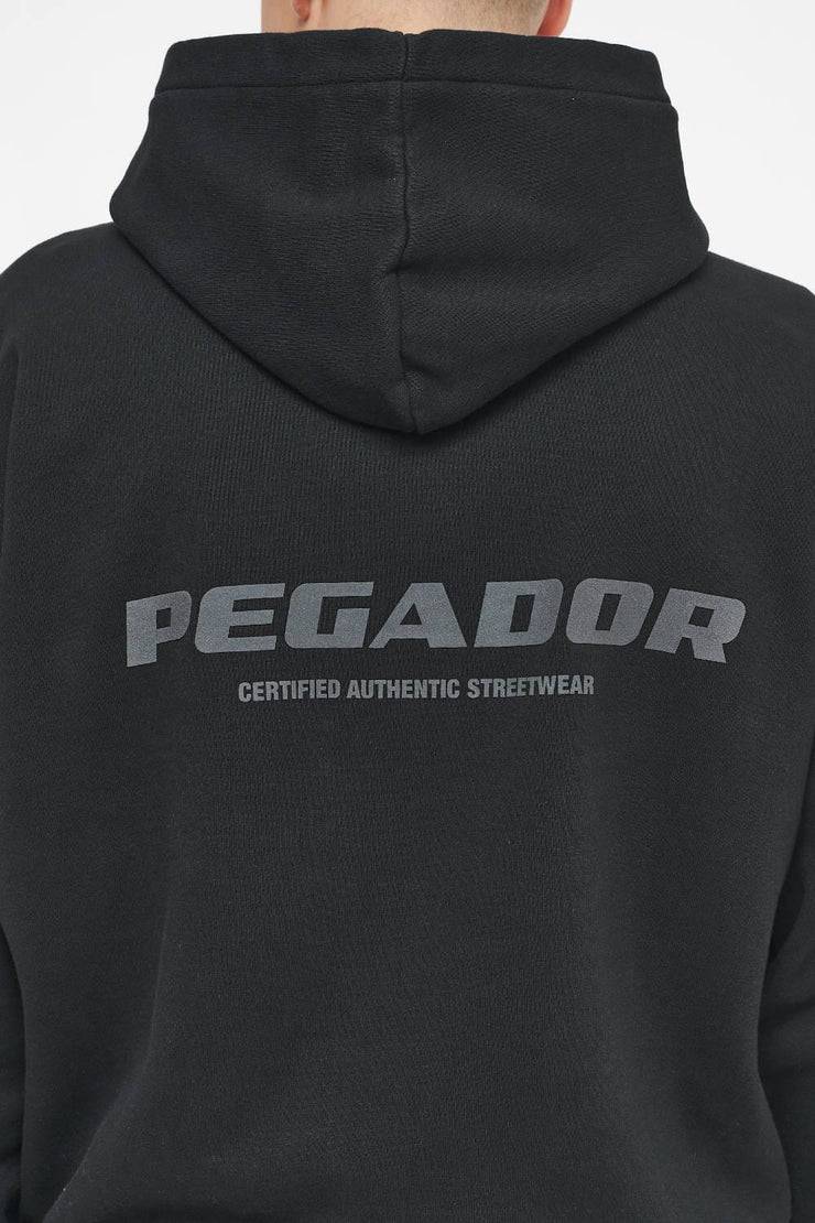 Pegador Colne Logo Oversized Hoodie Vintage Washed Black Ink Gum Tägliche Deals