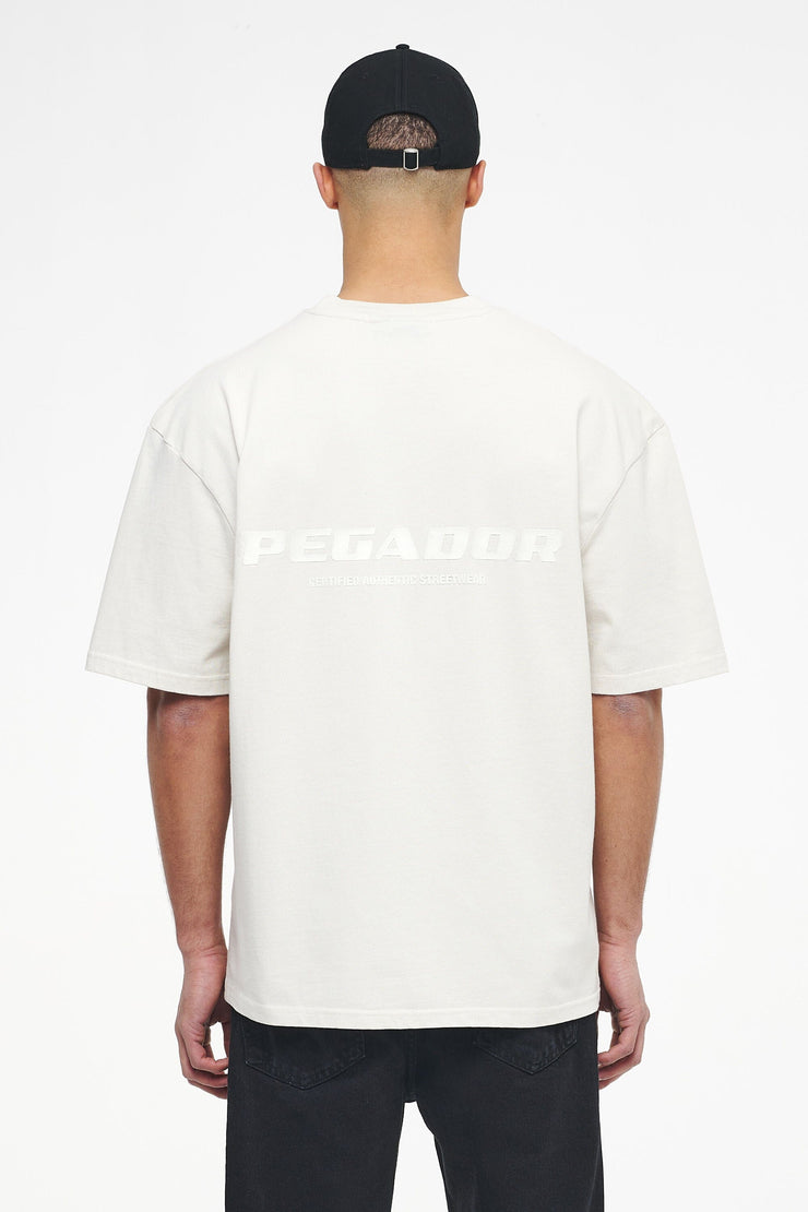 Pegador Colne Logo Oversized Tee Vintage Washed Angels Cream Gum Riesige Ersparnisse
