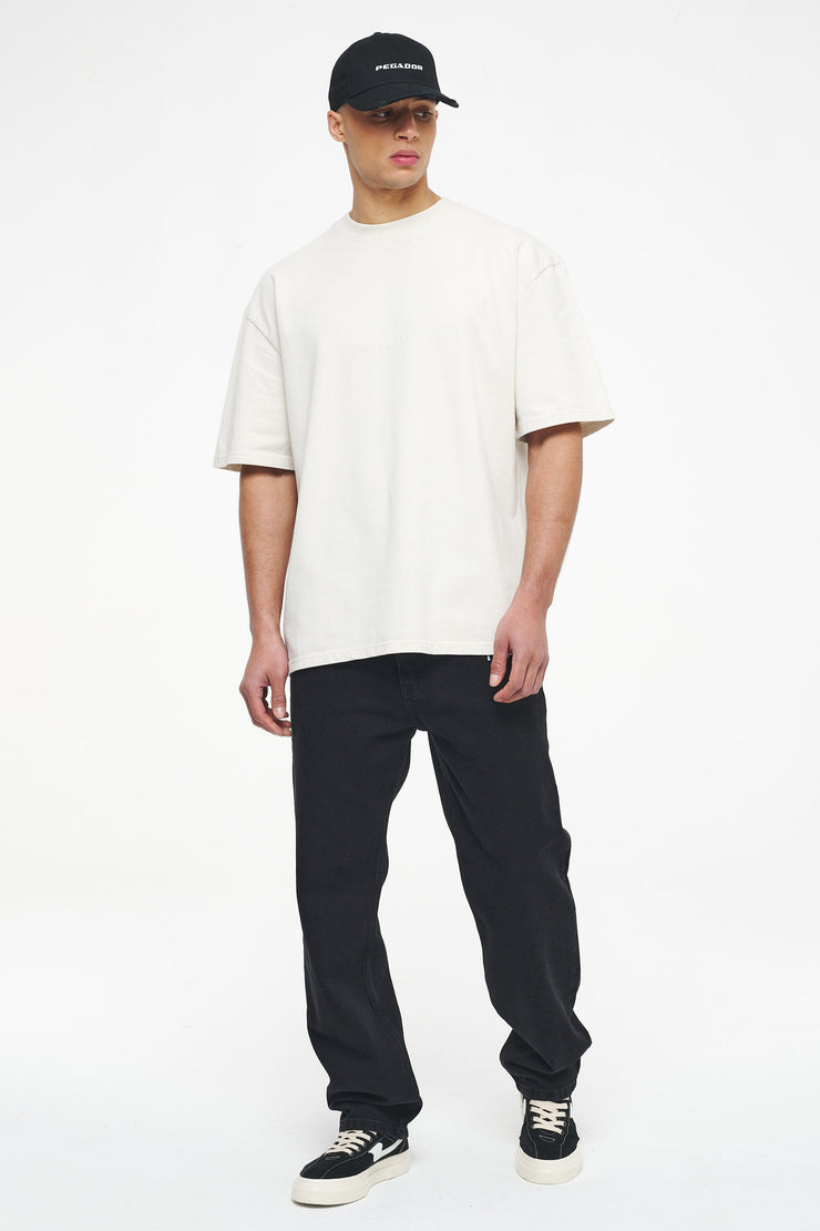 Pegador Colne Logo Oversized Tee Vintage Washed Angels Cream Gum Riesige Ersparnisse