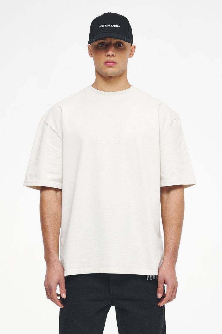 Pegador Colne Logo Oversized Tee Vintage Washed Angels Cream Gum Riesige Ersparnisse