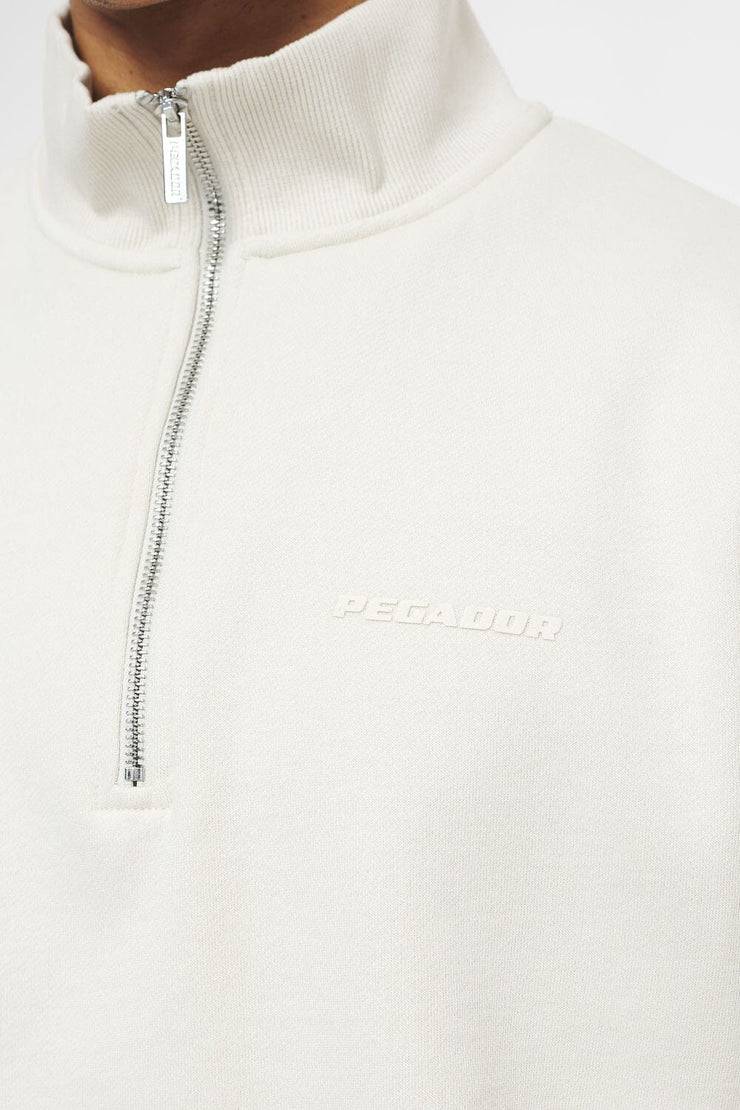 Pegador Logo Oversized Halfzip Sweater Vintage Washed Angels Cream Gum VIP-Rabatte