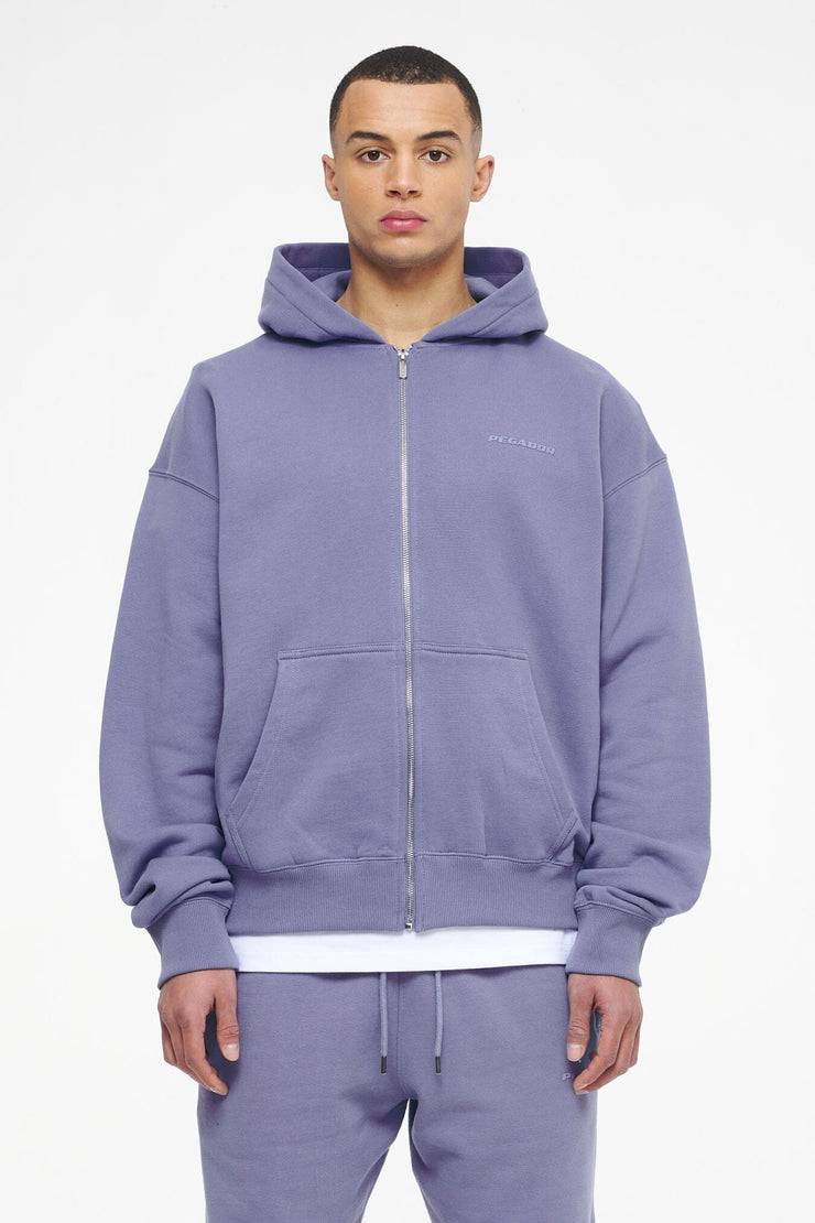 Pegador Logo Oversized Sweat Jacket Vintage Washed Magic Violet Gum Tiefpreis