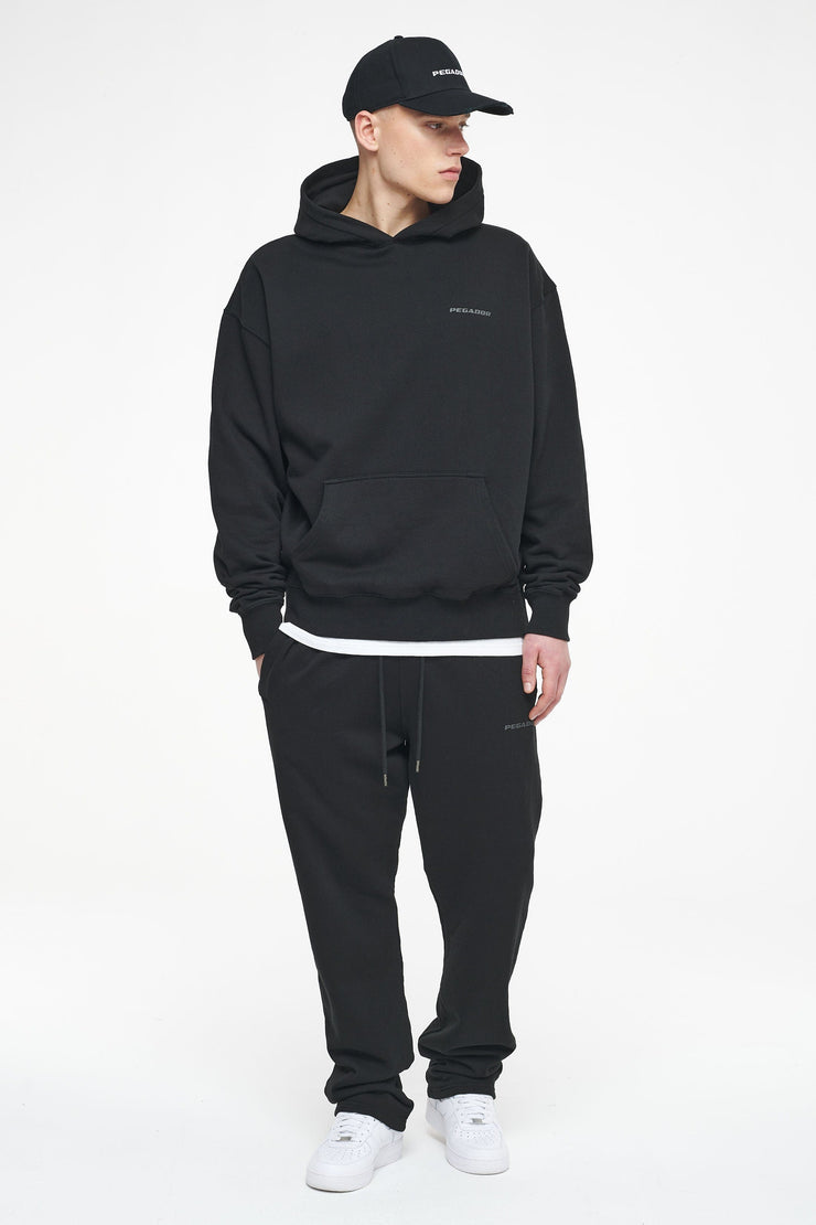 Pegador Logo Oversized Hoodie Vintage Washed Black Ink Gum Letzte 3 Tage