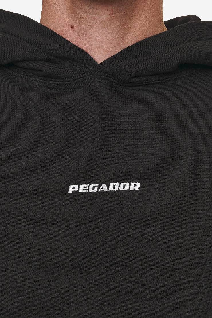 Pegador Logo Boxy Hoodie Washed Black Letzte 2 Tage