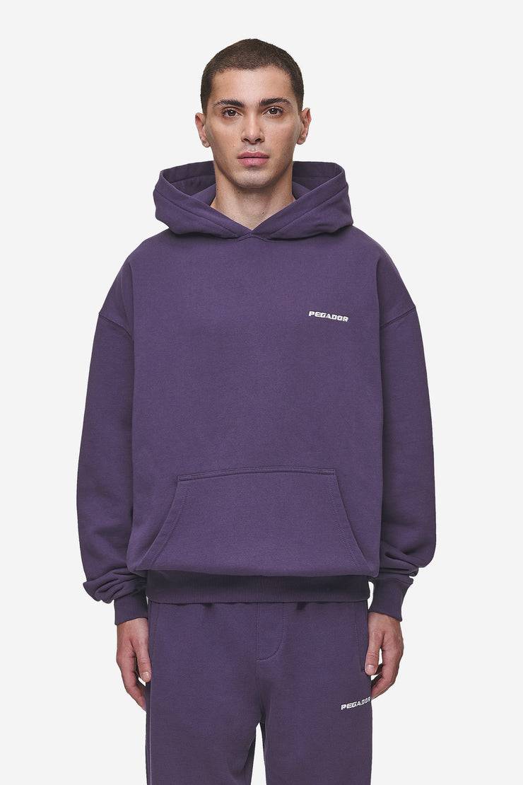 Pegador Logo Oversized Hoodie Washed Deep Purple Zeitbegrenzte Promotion