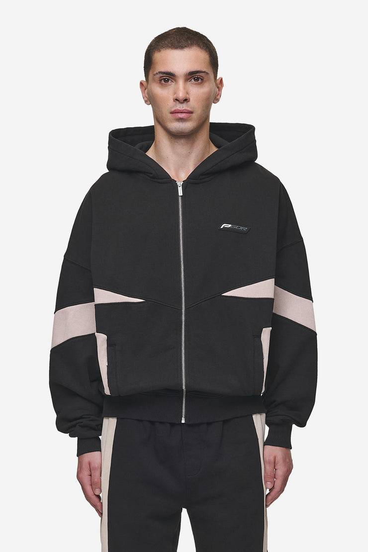 Pegador Aderno Boxy Sweat Jacket Washed Black Light Beige Discount Store für neue Produkte