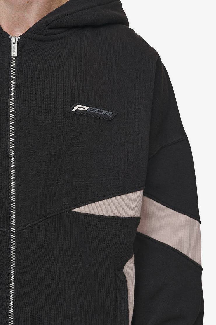 Pegador Aderno Boxy Sweat Jacket Washed Black Light Beige Discount Store für neue Produkte