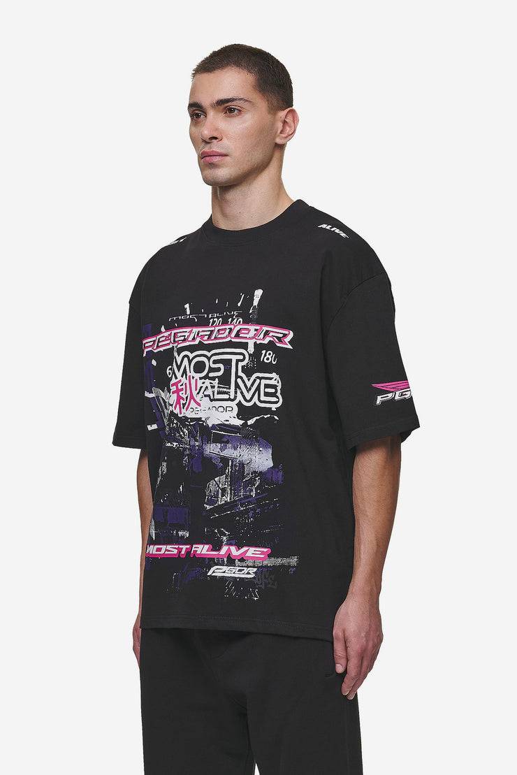 Pegador Saxon Oversized Tee Washed Black Begrenzt auf 3 Tage