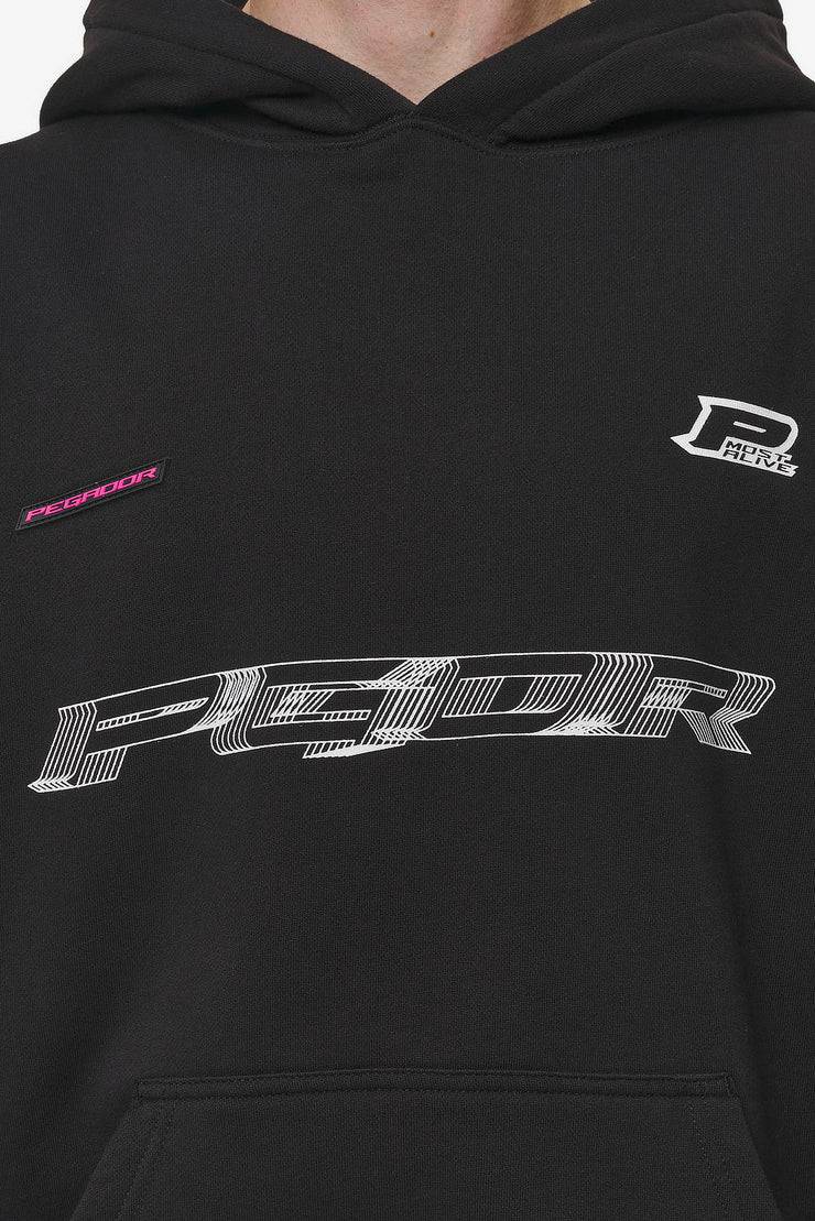 Pegador Iron Boxy Hoodie Washed Black 50% Rabatt für begrenzte Zeit