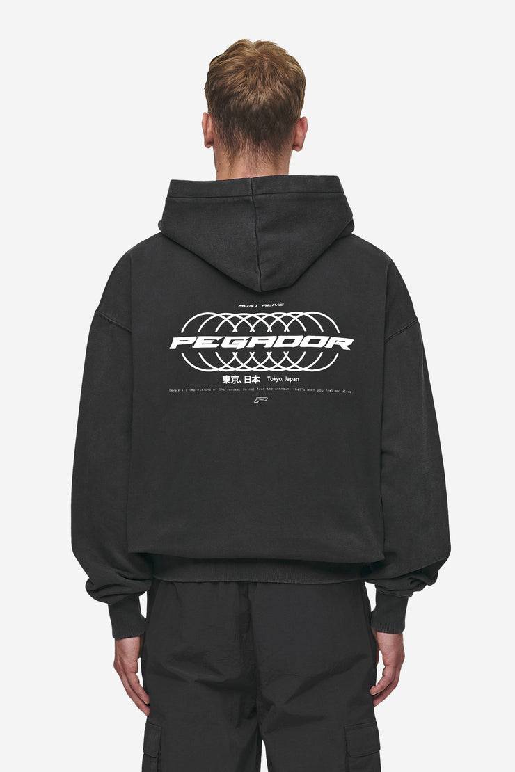 Pegador Lance Oversized Hoodie Vintage Black Günstiger Verkauf