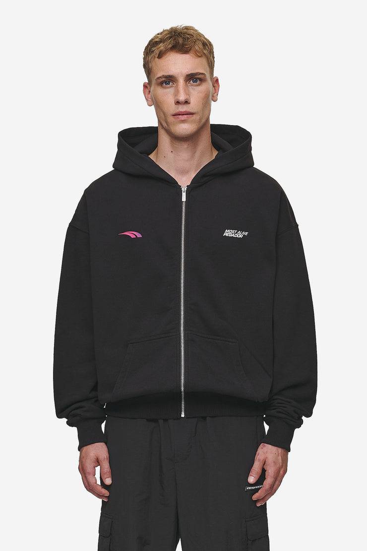 Pegador Clayton Oversized Sweat Jacket Washed Black Fabrikverkauf