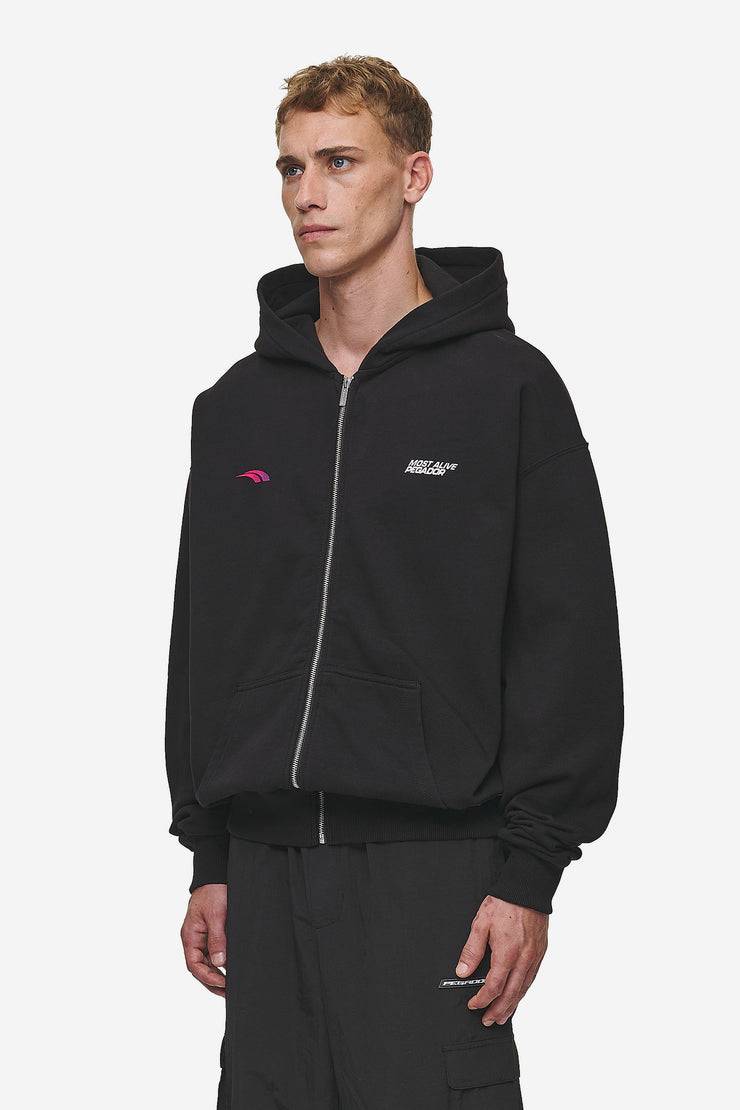 Pegador Clayton Oversized Sweat Jacket Washed Black Fabrikverkauf