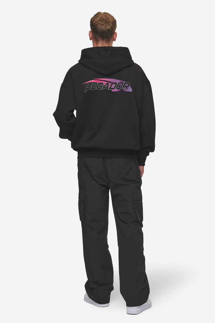 Pegador Clayton Oversized Sweat Jacket Washed Black Fabrikverkauf