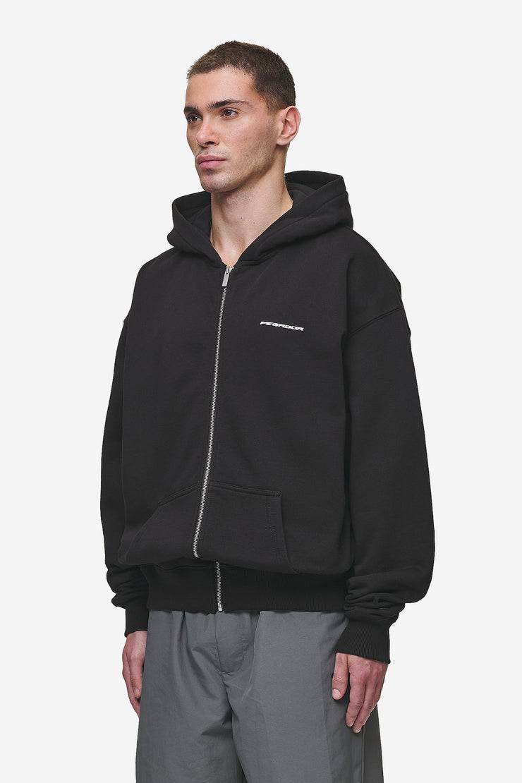Pegador Charles Oversized Sweat Jacket Washed Black Kostenloser Versand