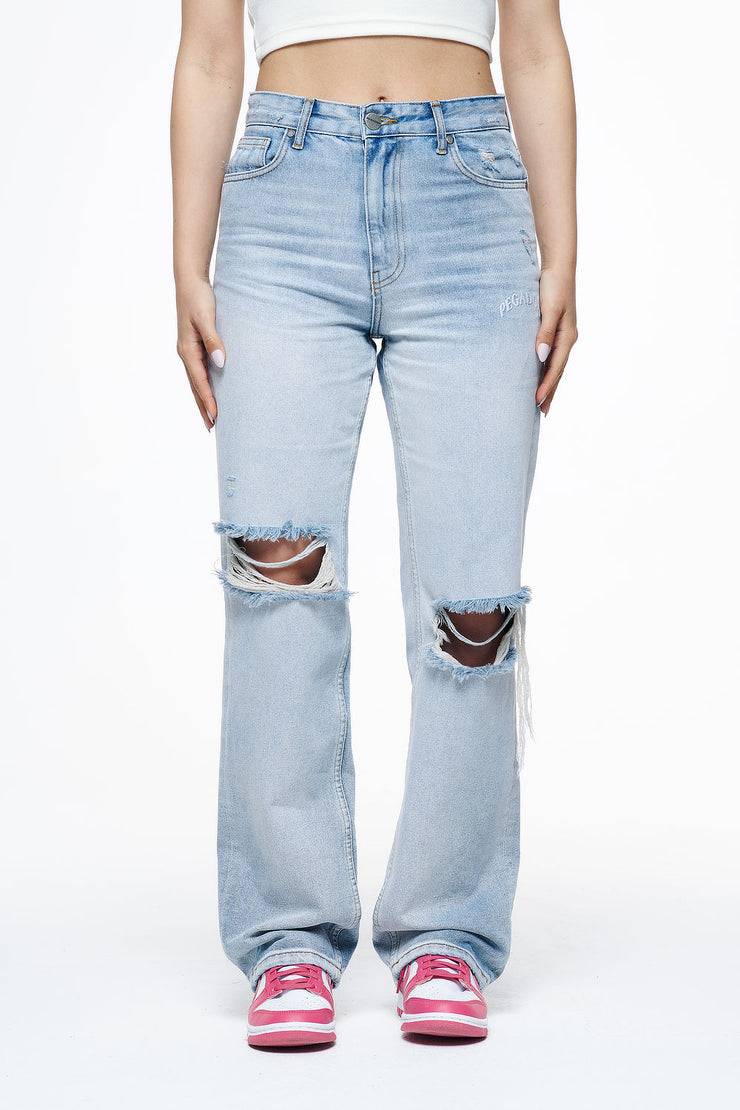 Pegador Soliera Distressed Wide Jeans Light Blue Flash Sale