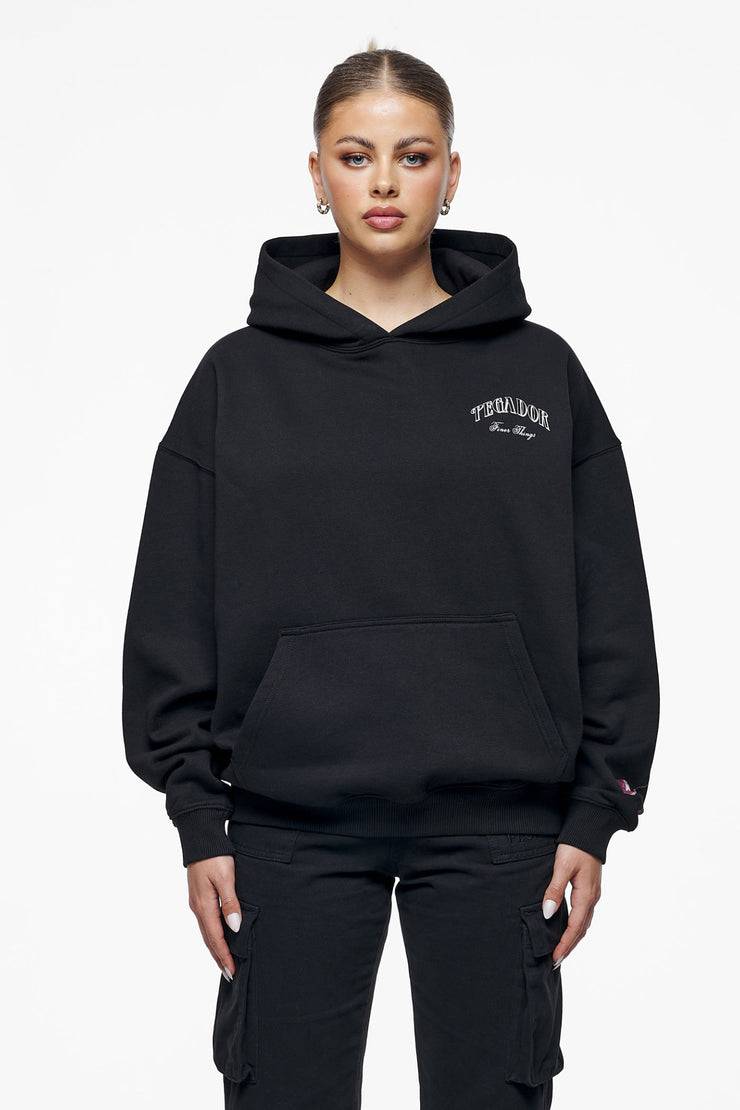 Pegador Siesta Oversized Hoodie Washed Vintage Black Begrenztes Angebot