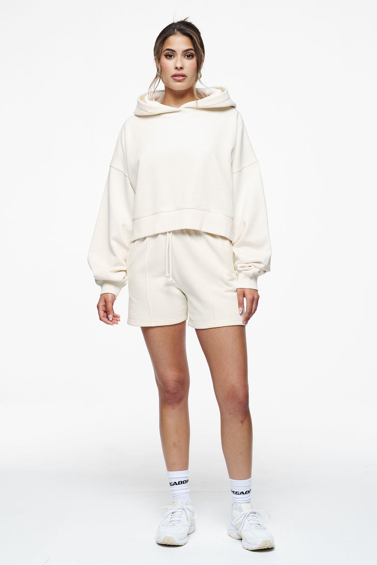 Pegador Salita Oversized Cropped Hoodie Vintage Washed Unbleached Gum Preisnachlass