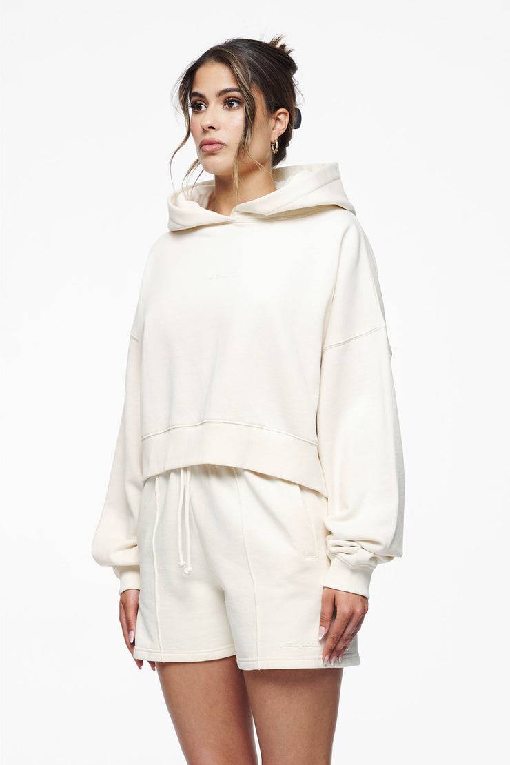 Pegador Salita Oversized Cropped Hoodie Vintage Washed Unbleached Gum Preisnachlass