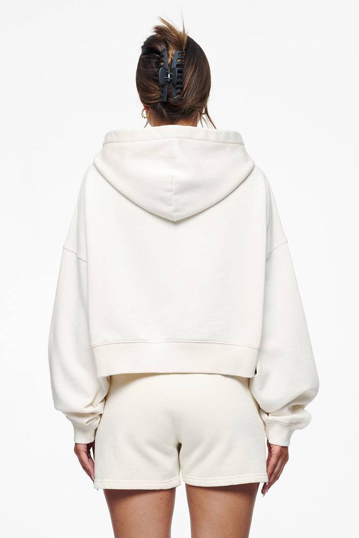 Pegador Salita Oversized Cropped Hoodie Vintage Washed Unbleached Gum Preisnachlass
