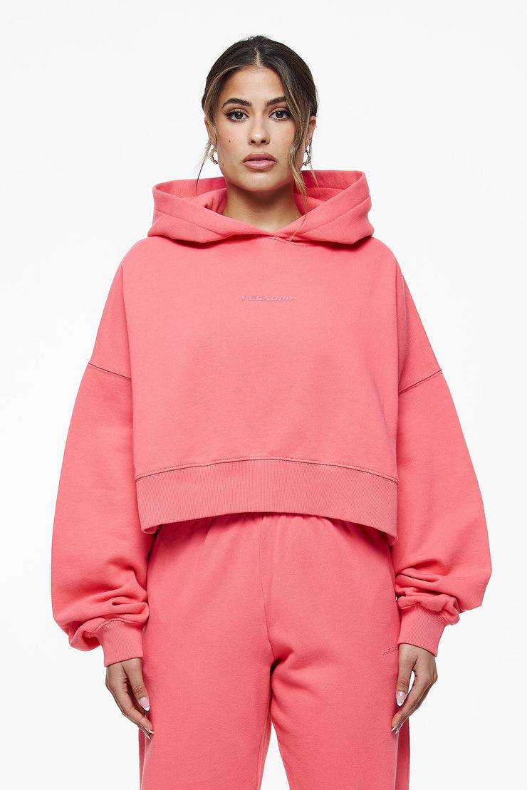Pegador Salita Oversized Cropped Hoodie Vintage Washed Strawberry Gum Saisonschlussverkauf