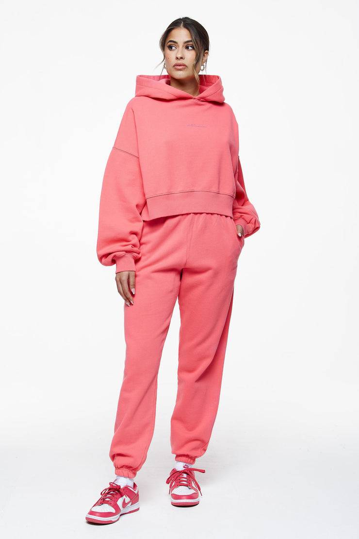 Pegador Salita Oversized Cropped Hoodie Vintage Washed Strawberry Gum Saisonschlussverkauf