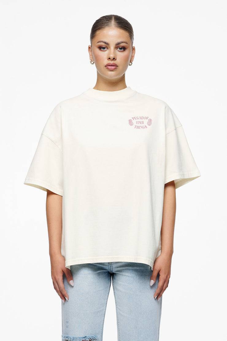 Pegador Roma Heavy Oversized Tee Vintage Washed Unbleached Valentinstagsangebot