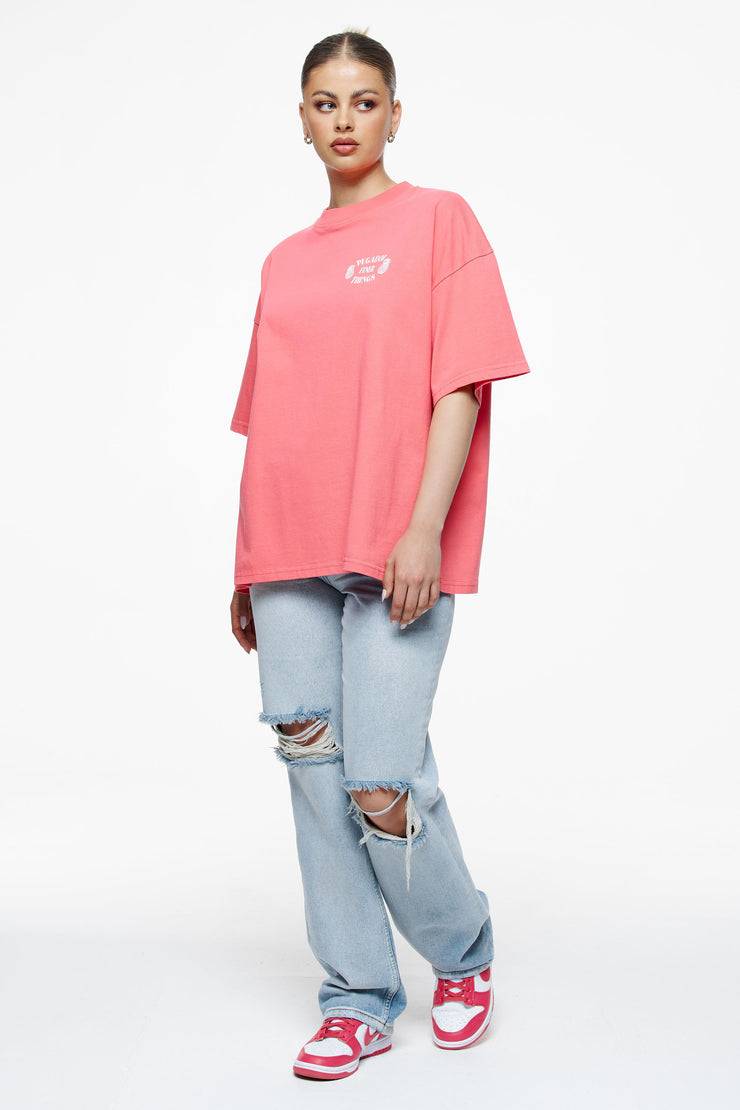 Pegador Roma Heavy Oversized Tee Vintage Washed Strawberry Jubiläumsangebot