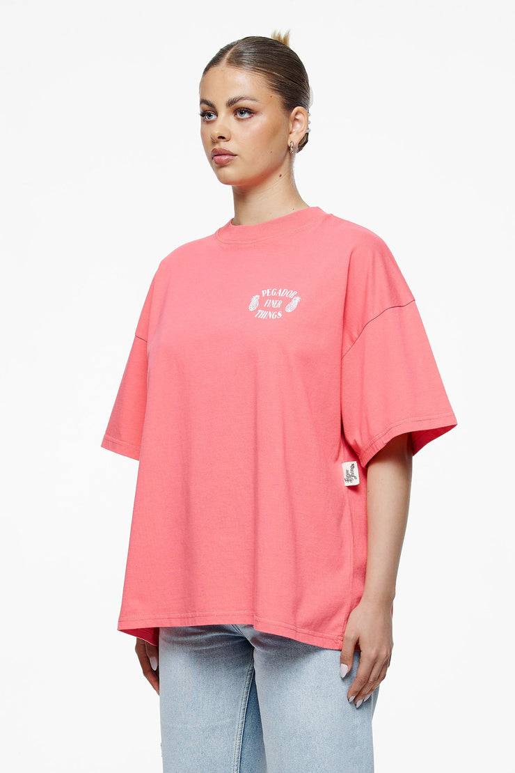 Pegador Roma Heavy Oversized Tee Vintage Washed Strawberry Jubiläumsangebot