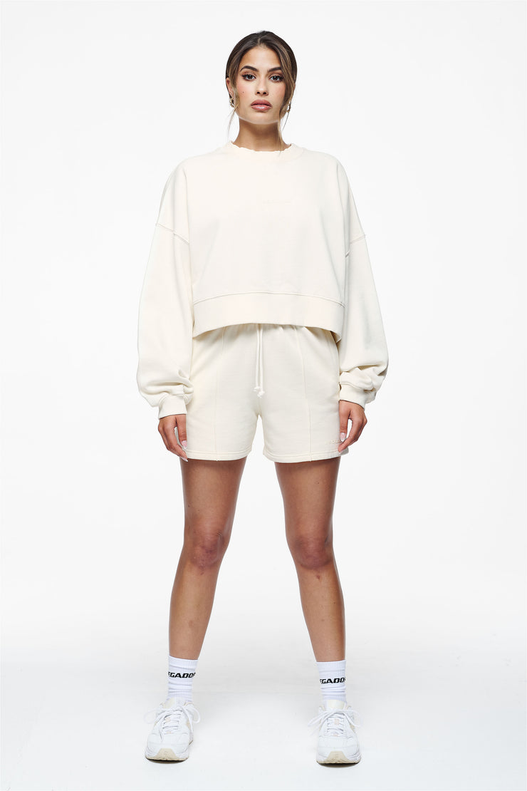 Pegador Londa Cropped Oversized Sweater Vintage Washed Unbleached Gum Top Angebot