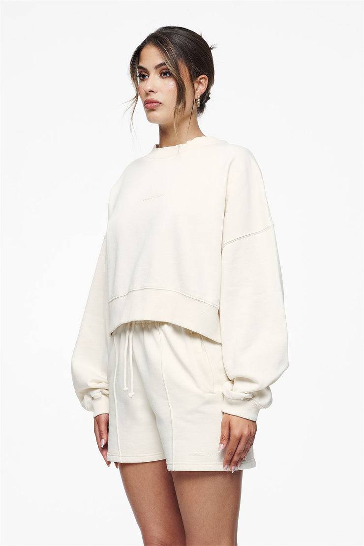 Pegador Londa Cropped Oversized Sweater Vintage Washed Unbleached Gum Top Angebot