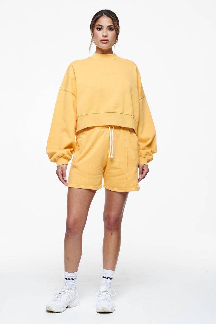 Pegador Londa Cropped Oversized Sweater Vintage Washed Golden Sun Gum Neueste Mode
