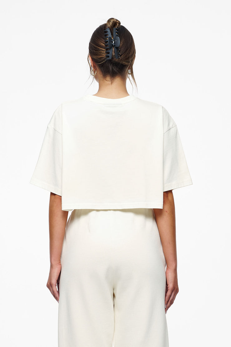 Pegador Layla Oversized Cropped Tee Vintage Washed Unbleached Gum Online Outlet
