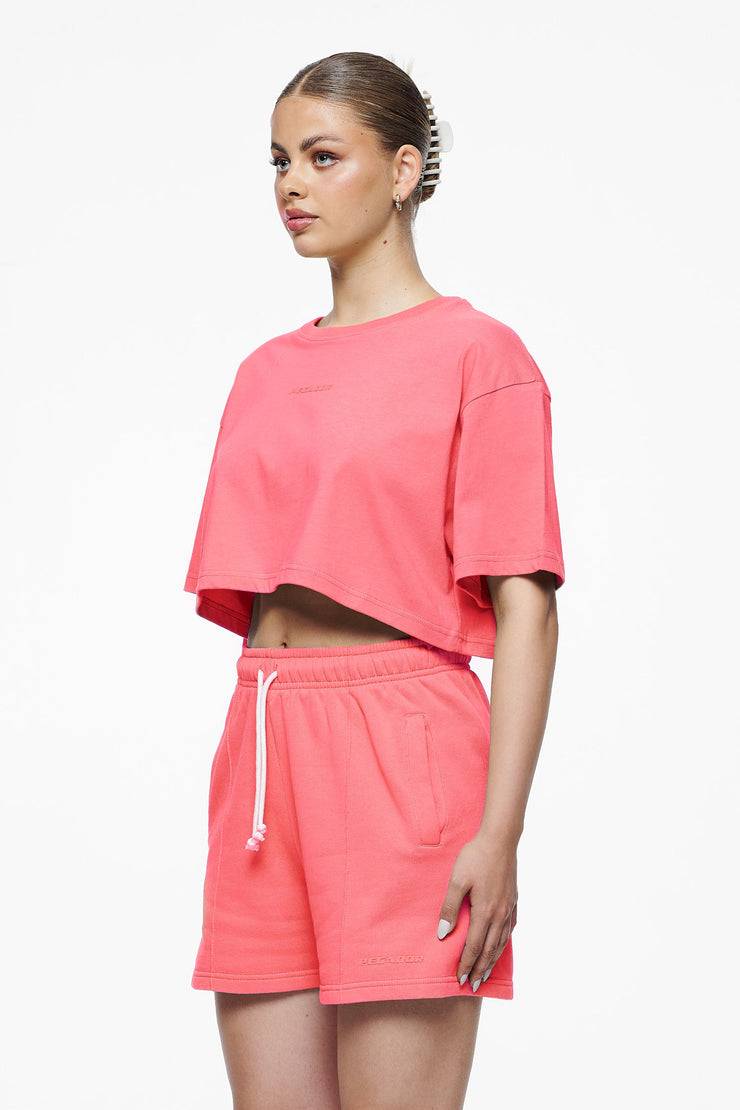 Pegador Layla Oversized Cropped Tee Vintage Washed Strawberry Gum Zeitlich begrenztes Angebot