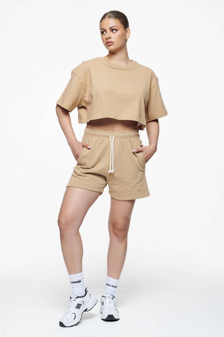 Pegador Layla Oversized Cropped Tee Vintage Washed Espresso Gum Blitzangebot