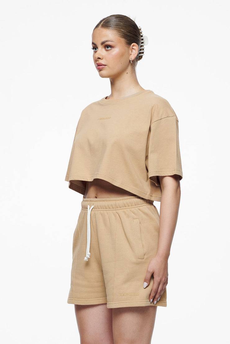 Pegador Layla Oversized Cropped Tee Vintage Washed Espresso Gum Blitzangebot