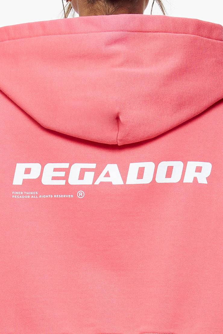 Pegador Culla Logo Oversized Cropped Hoodie Vintage Washed Strawberry Bestseller