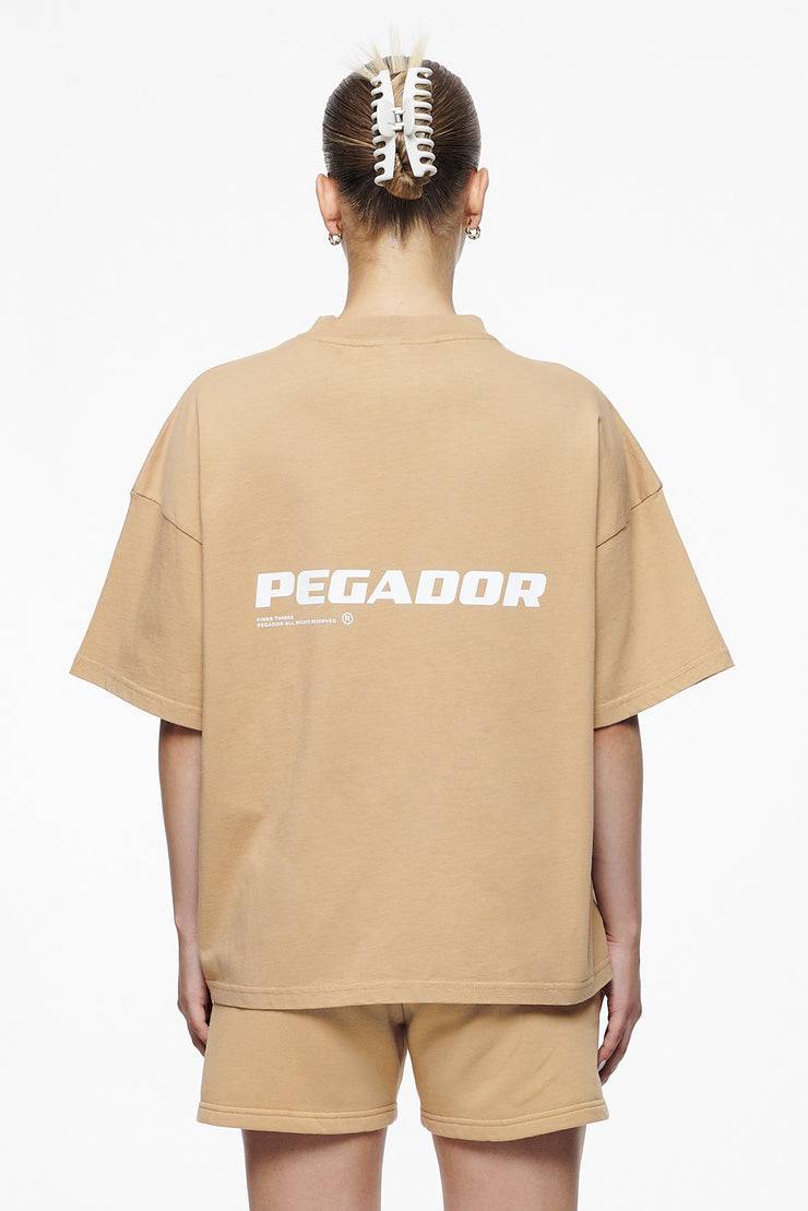 Pegador Culla Logo Heavy Oversized Tee Vintage Washed Espresso Räumungsverkauf