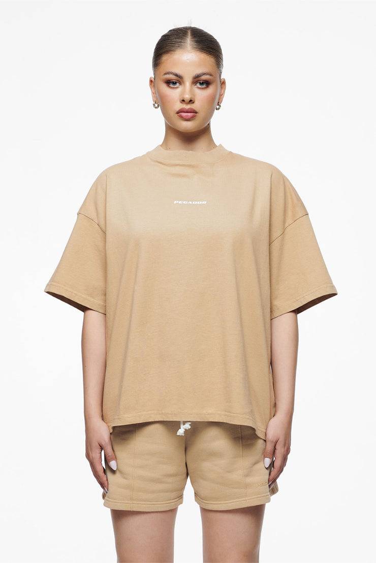 Pegador Culla Logo Heavy Oversized Tee Vintage Washed Espresso Räumungsverkauf