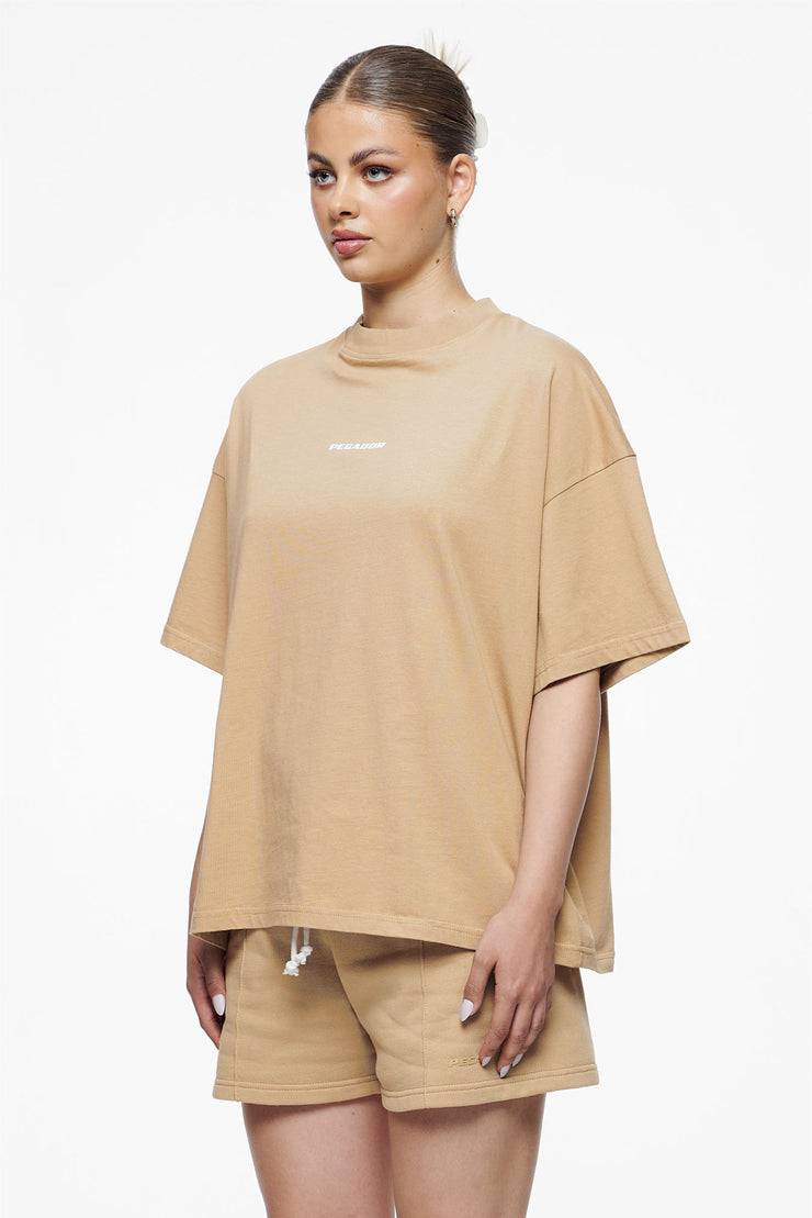 Pegador Culla Logo Heavy Oversized Tee Vintage Washed Espresso Räumungsverkauf